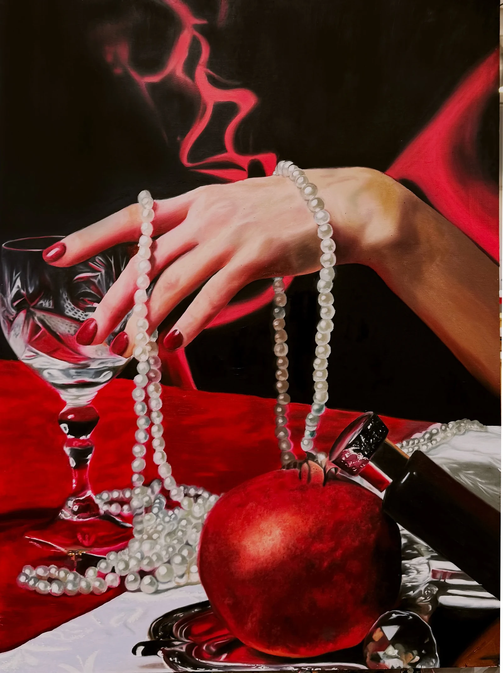 Rosso Amore, oil painting by Federica Bocca